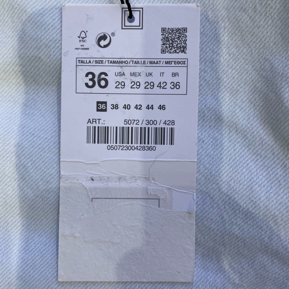 Pale Blue Mens Size 29 Zara Jean Shorts - Picture 2 of 3